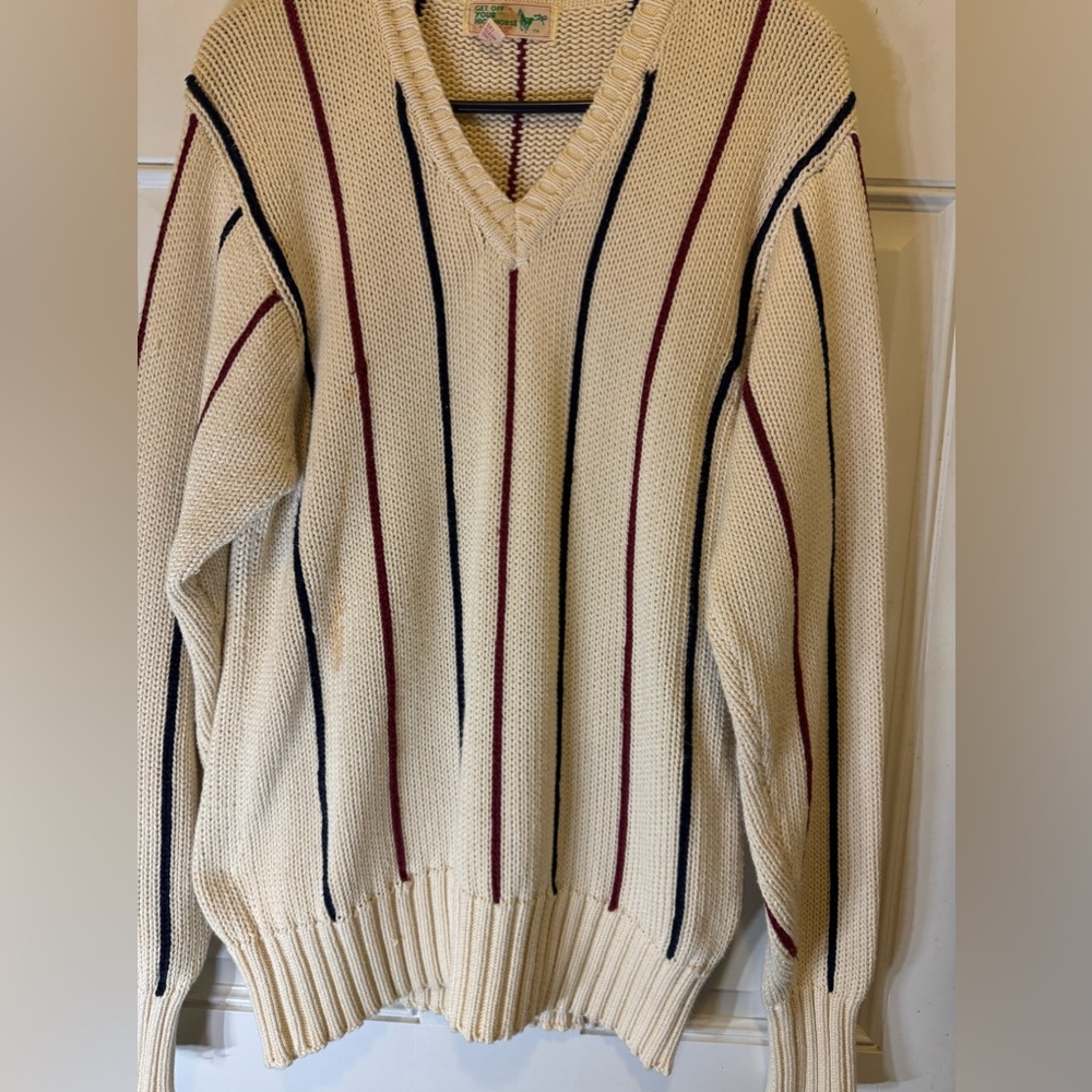 Vintage “Get Off Your High Horse Balboa Island” Knit Sweater Size Large